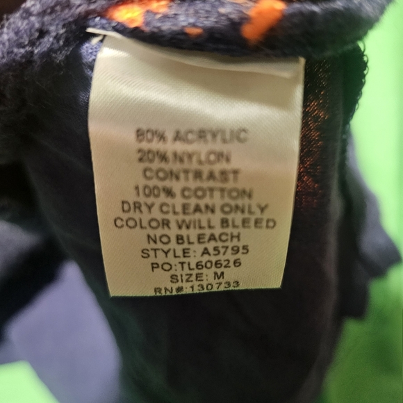 Umgee Multicolor Color Block Sweater Teal, Orange, and Beige Medium PTP 24 EUC - Picture 3 of 6